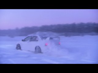 lancer evo ix snow drift