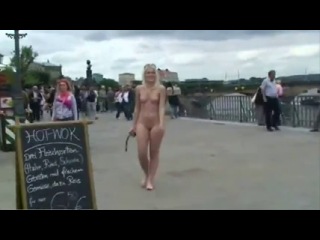 walking naked through the city